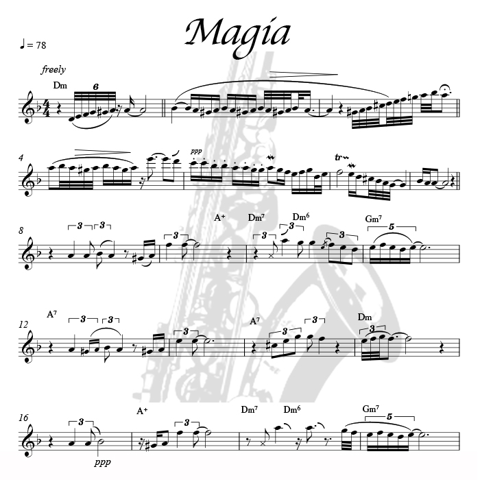 Magia (메지아) - 색소폰 애드립 악보